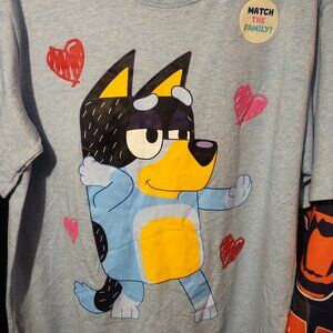 Bluey VALENTINE'S DAY T shirt size L NWT Brand New